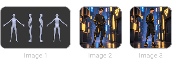 Character reference images for body sheet