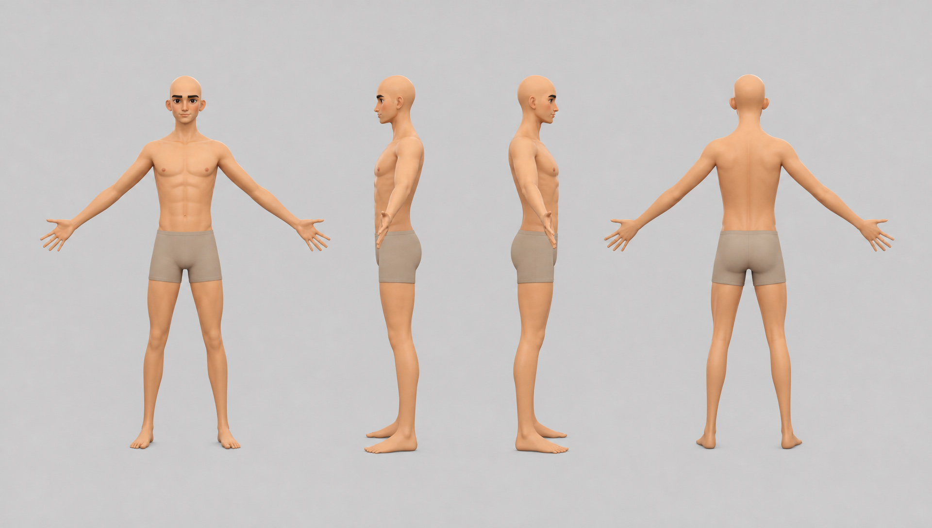 High-res four-view body sheet